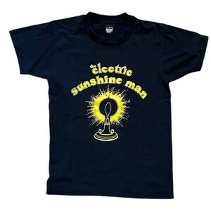 Vintage 70s Youth 14 16 The Electric Sunshine Man Musical T-Shirt Black